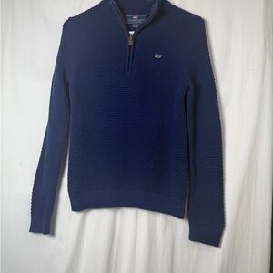 Vineyard Vines Navy Blue 3/4 Zip Sweater Boys size (12-14)